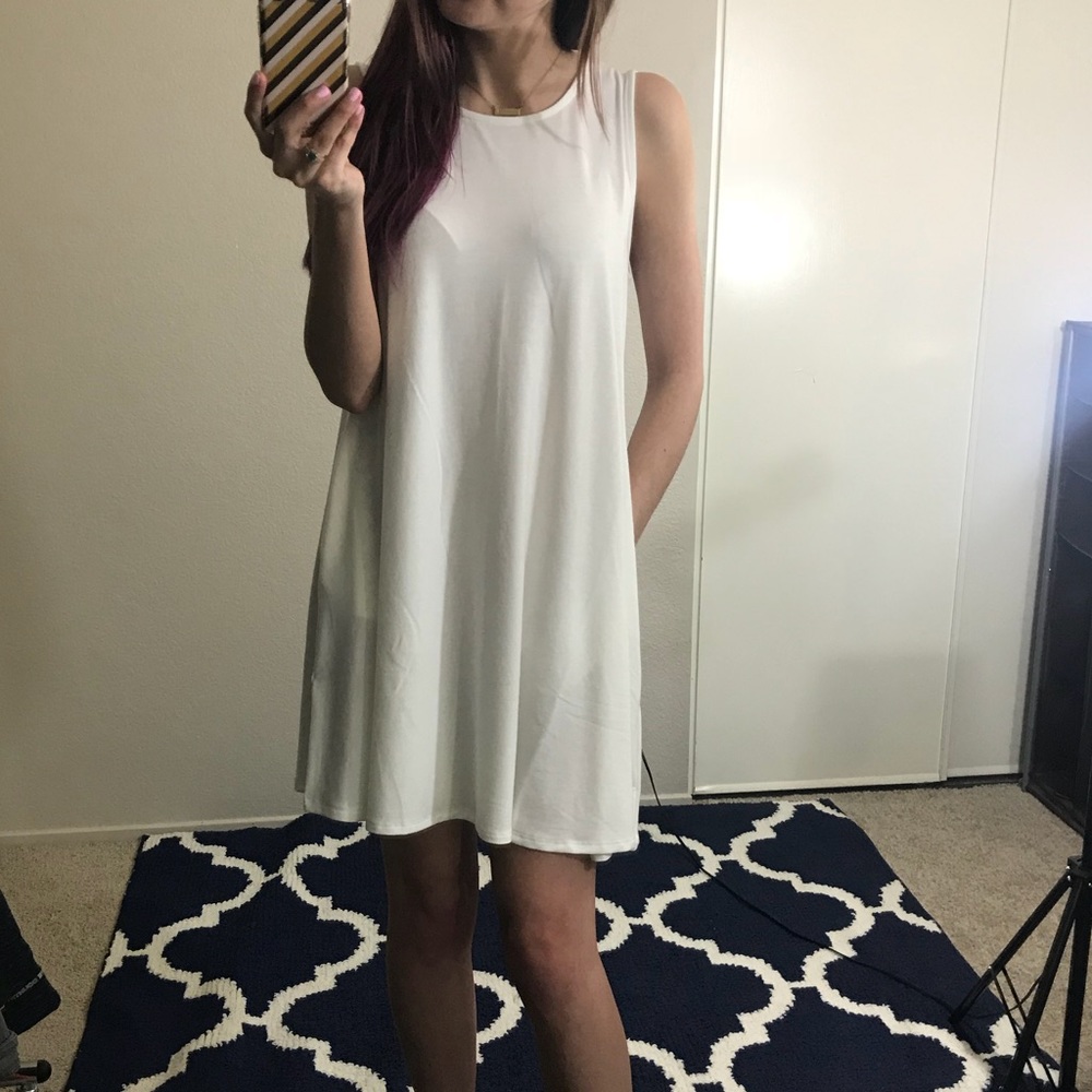 LAST XL • Dark Mauve Mini Dress With Pockets - Picture 6 of 6
